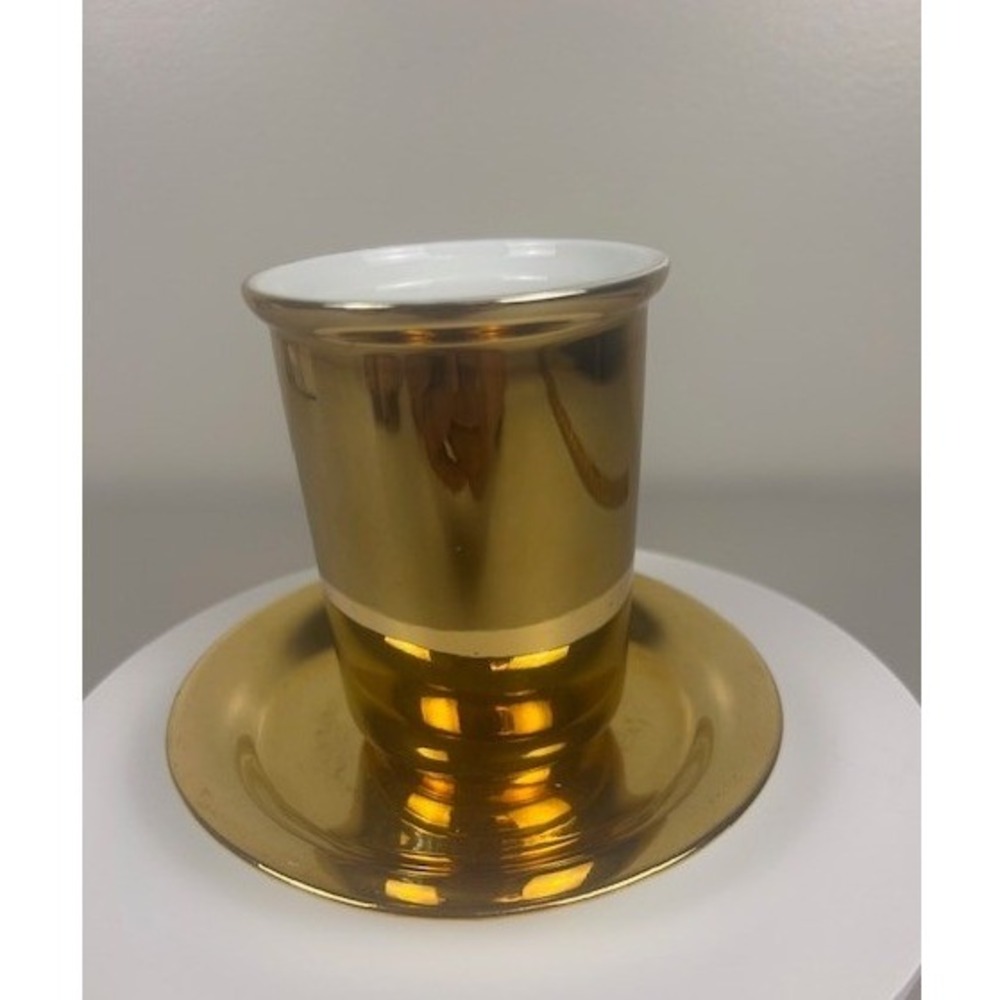 Homer Laughlin Eggshell 22 Karat Gold Cup and Saucer Set Vintage H 44 N F